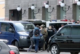 Задержание мужчины, угрожавшего взорвать отделение банка в бизнес-центре «Леонардо»