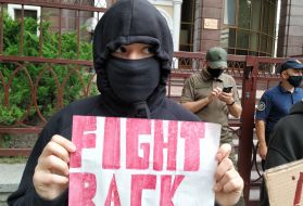 Solidarity action with the Belarusian people "Live Belarus!" in Kiev