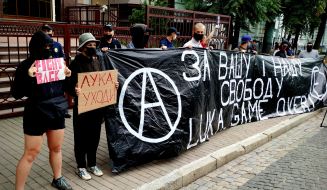 Solidarity action with the Belarusian people "Live Belarus!" in Kiev
