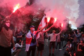 Solidarity action with the Belarusian people "Live Belarus!" in Kiev