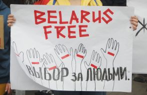 Solidarity action at the Embassy of the Republic of Belarus in Kiev