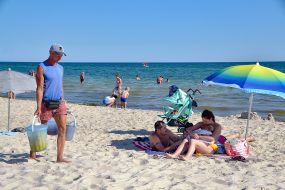 People resting on the beach