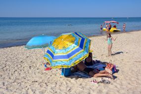 People resting on the beach