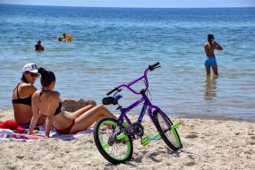 People resting on the beach