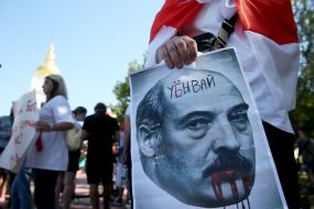 Participants in the March for a free Belarus