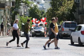Participants in the March for a free Belarus