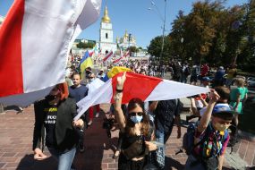 Participants in the March for a free Belarus