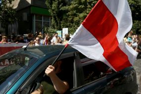 Participants in the March for a free Belarus