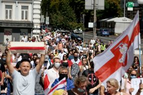 Participants in the March for a free Belarus