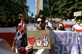 Participants in the March for a free Belarus