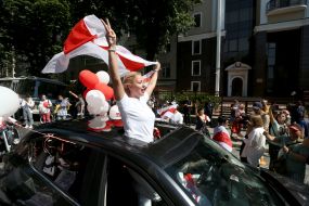 Participants in the March for a free Belarus