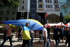 Participants in the March for a free Belarus