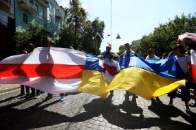 Participants in the March for a free Belarus