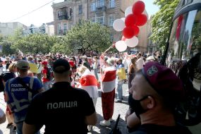 Participants in the March for a free Belarus