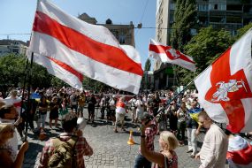 Participants in the March for a free Belarus
