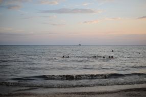 People swim in the sea