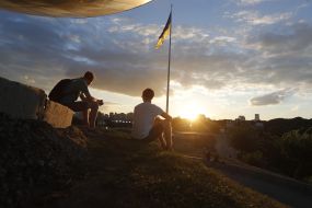 The largest flag of Ukraine was raised in Kiev