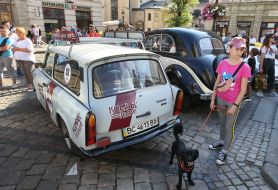Exhibition of retro cars in Lviv