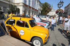 Exhibition of retro cars in Lviv