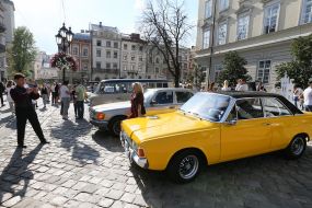 Exhibition of retro cars in Lviv