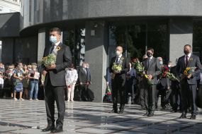 Volodymyr Zelensky, Denis Shmygal, Dmytro Razumkov and  Andriy Yermak