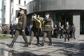 Volodymyr Zelensky, Denis Shmygal, Dmytro Razumkov and  Andriy Yermak