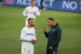 Andriy Shevchenko and players of the national team of Ukraine