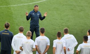 Andriy Shevchenko and players of the national team of Ukraine