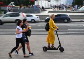 Girl on a scooter