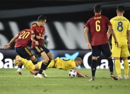 Football. League of Nations. The national team of Ukraine is the national team of Spain