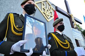 Farewell ceremony with UPA veteran Vasyl Romaniv