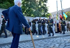 Farewell ceremony with UPA veteran Vasyl Romaniv
