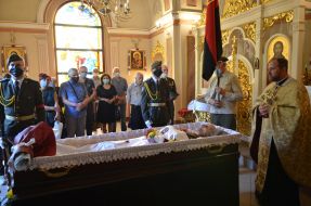 Farewell ceremony with UPA veteran Vasyl Romaniv