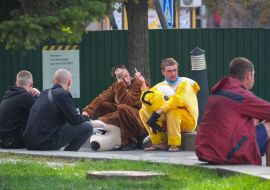 Animators in costumes