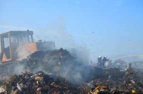 Elimination of fire at the landfill for solid waste
