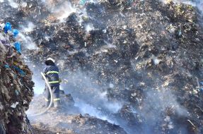 Elimination of fire at the landfill for solid waste