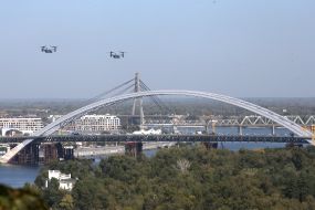 American CV-22B Osprey planes fly over Kyiv