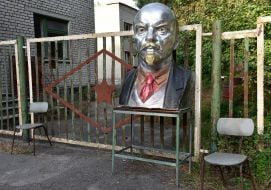 Bas-relief of Lenin on one of the streets in Pripyat