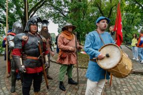 Historical reconstruction of the battle of the militia against the Italian knights for Uzhgorod