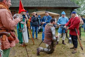 Historical reconstruction of the battle of the militia against the Italian knights for Uzhgorod