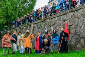 Historical reconstruction of the battle of the militia against the Italian knights for Uzhgorod