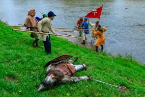 Historical reconstruction of the battle of the militia against the Italian knights for Uzhgorod