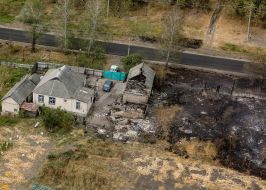 Large-scale forest fire in the Luhansk region