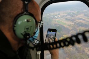 Large-scale forest fire in the Luhansk region