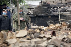 Large-scale forest fire in the Luhansk region