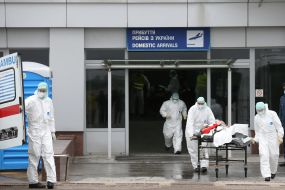 Wounded soldier on a stretcher