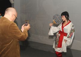 Presentation of the Japanese clothing collection by designer Yulia Katsyanova