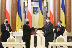 Andrzej Duda, Dmytro Sennychenko, Yezhy Kvechynskyy nd Vladimir Zelensky