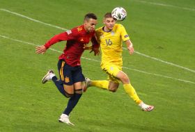 Football. League of Nations. The national team of Ukraine is the national team of Spain