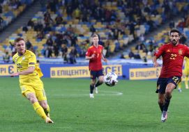 Football. League of Nations. The national team of Ukraine is the national team of Spain
